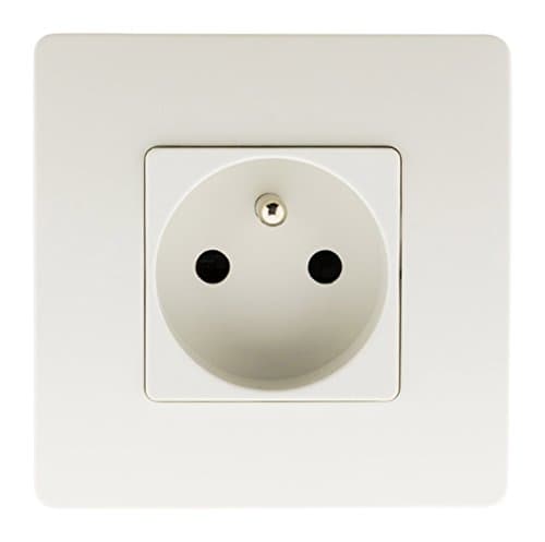 Prise Zenitech 2P+T 16A Blanc pour la Maison - Sécurité Electrocutation-Économie d'Energie 16Aampères