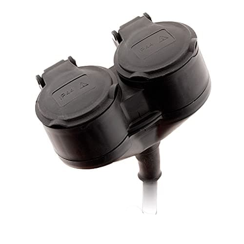 Zenitech Prolongateur à Double tête 16A 3G1,5mm² pour Chantier - Noir 1m - Extension Électrique Drôle et Durable
