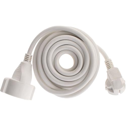 Rallonge Schuko HO5VV-F 3G1,5mm² 5m - Blanc - Zenitech - Long-couplage - Sécurité - Convenience