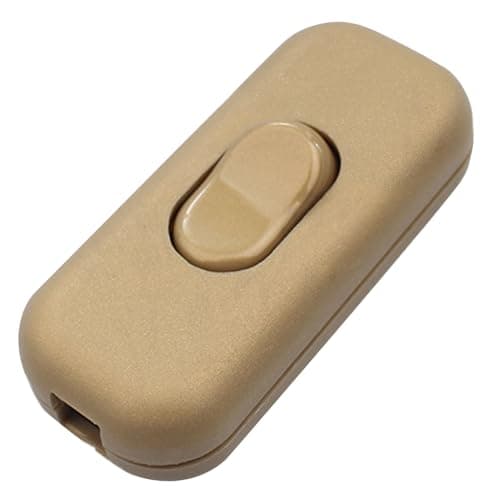 Interrupteur Lampe de Chevet Bi-Polaire Noir 6A 250V, pour Lampe de Bureau et de Chevet, Petit Appareil — Or
