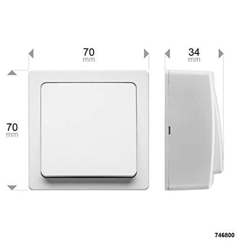 Interrupteur va et viens Gamme Blok Blanc - Prises électriques murales - Usage domestique - Fonctionnement sans fil - Pr