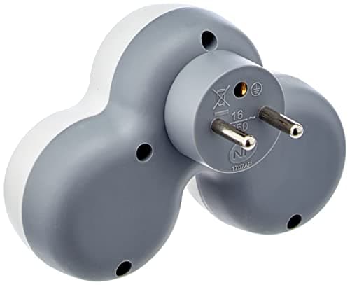 Triplite 16A 2P+T façade gris/blanc pour maison contemporaine extérieure sécuritaire