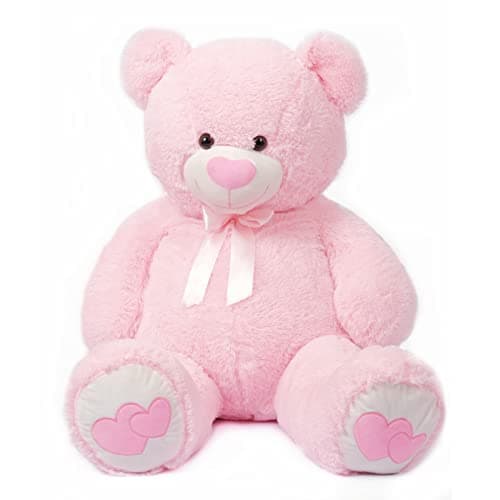 SNOWOLF Ours en peluche cuddly bear Boutons yeux doux mignons Cadeau enfants Anniversaire Noël Saint Valentin (60m, Brun — Heartpink