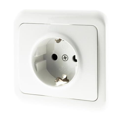 Zenitech Prise encastrée Schuko 10/16A - Blanc - Électrique Securisée