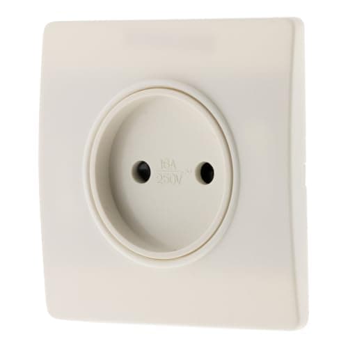 Prise 2P 16A borne-Auto vis + Griffes - Blanc - Diwone
