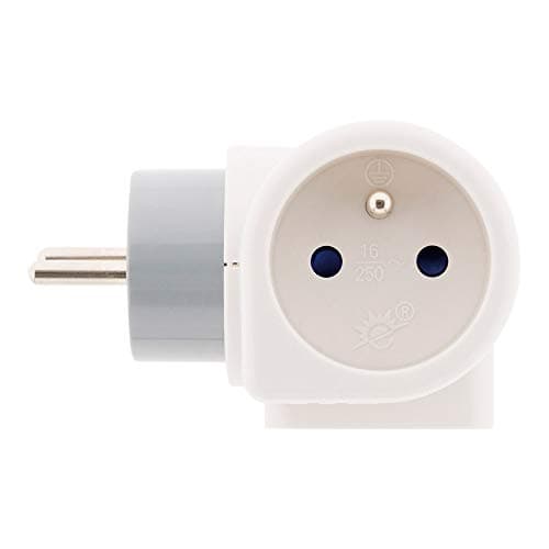 Zenitech Multiprise 3 prises rotatives à 180° - 2x16A + 1x6A - Triplite - Blanc