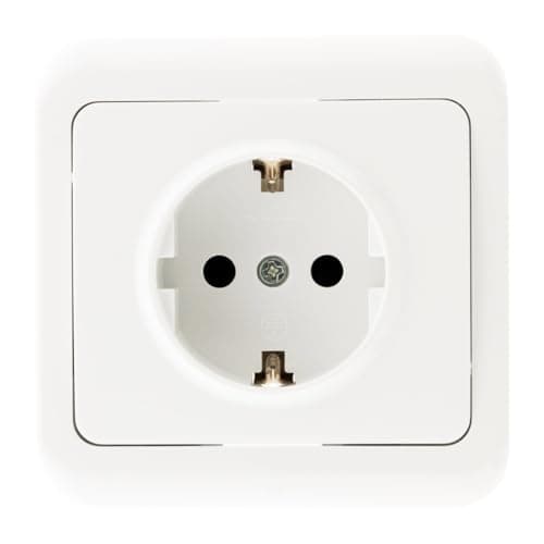 Zenitech Prise encastrée Schuko 10/16A - Blanc - Électrique Securisée