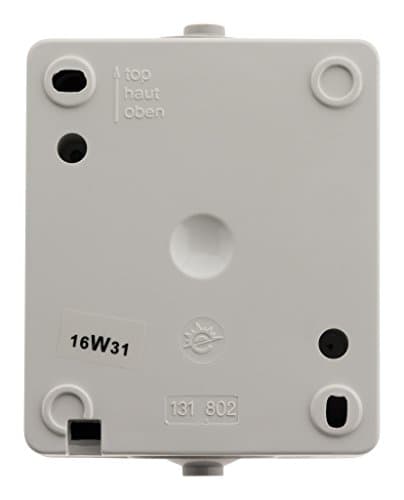 Zenitech Interrupteur à va et vient simple IP54 Akya Gris Clair pour salle de bain et cuisine