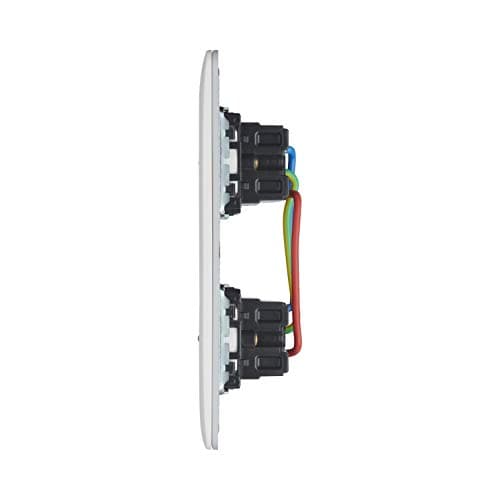 Prise Murale sans Fil Universelle 16A 2P+T Double Prise Prewired - Installation Facile pour Maison, Blanc Brillant