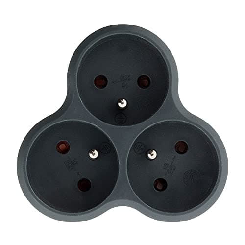 Zenitech Multiprise Triplite Triangulaire 16A - Noir, 3 Ports, Sécurisé, UL Approuvé, Compact, Étui Durable, pour Maison