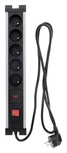 Zenitech Bloc parafoudre 5x16A avec Interrupteur - Noir
