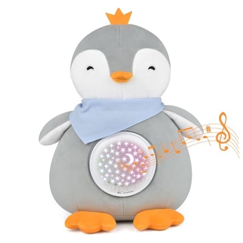 APUNOL Veilleuse Musicalement et Lumineusement Apaisante pour Bébé, Cadeau de Naissance avec Berceuse et Projection — Penguin