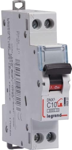 Legrand - Disjoncteur Phase + Neutre 230V DNX³ - Puissance de Coupe 3000A - 16A Courbe C - Bornes à Vis - 1 Module - Fab