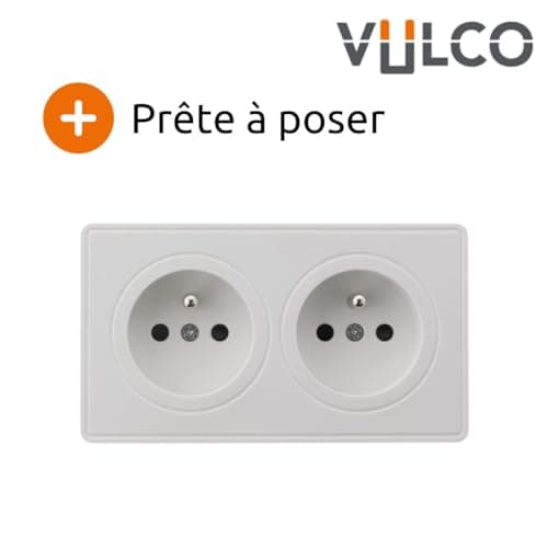Zenitech Prise Double Saillie 2P+T 16A Blanc - Sûr & Conforme à la Norme CE