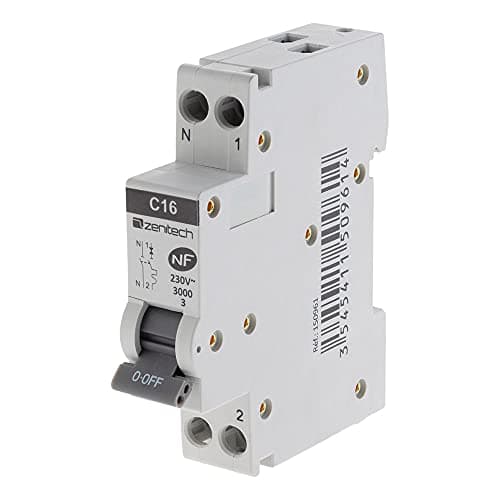 Zenitech Disjoncteur PH/N 16A NF pour résidents sécuritaires | Protection électrique essentielle dans les logements | Él