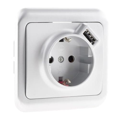Zenitech Lot de 3 Prises Encastrées Schuko 16A Grisinstallation Discrète et Sécurisée|Zenitech Modèle Antaria Prises Enc — Prise encastrée