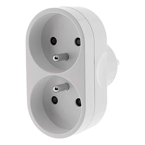 Zenitech Multiprise Biplite 16A pour Façade - Blanc - Sécurité Maxi & Design Élégant pour Maison/Magasin