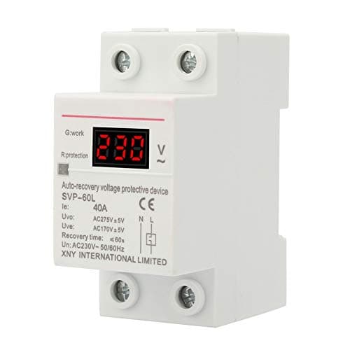 Stabilisateur de Tension 230V 40A | Protection Automatique Contre Surtension et Sous-Tension | Dispositif DIN Rail pour