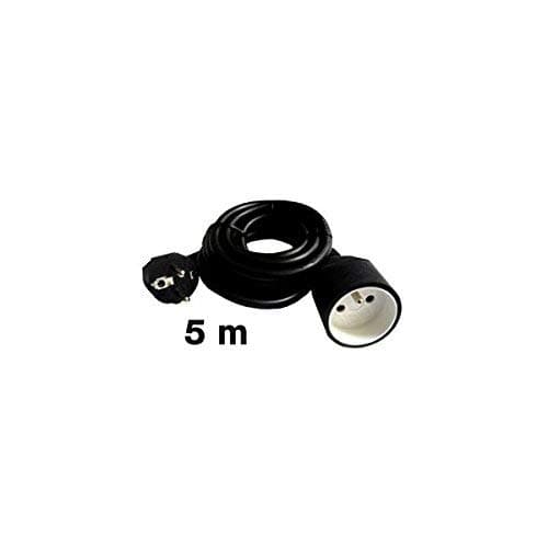 Prolongateur Zenitech 16A 2P+T HO5VV-F 3G1,5mm² Noir 5m (Lot de 2)
