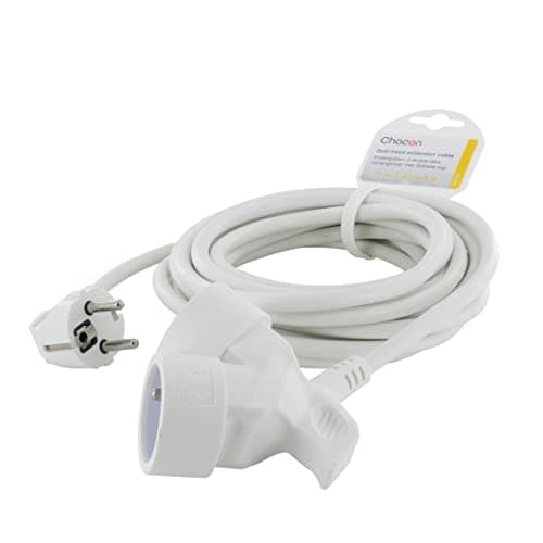 Prolongateur Double tête 5m Sécurisé - Blanc - Chacon