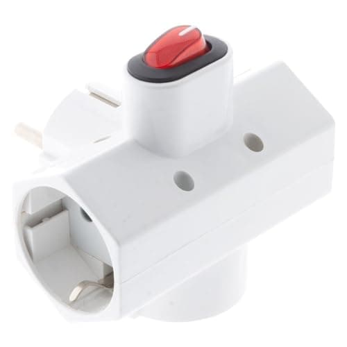 Triplite Schuko 16A Interrupteur Blanc pour Habitat Éclairage LED Compacts 2x16A 2Poles Blanc Schuko Interrupteur Éclair