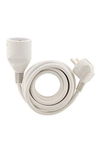 Zenitech Bloc 6 Prises 16A Blanc & Prolongateur ménager - Fonction Interrupteur Hobo HO5VV-F 3G1 Blanc 1,90m