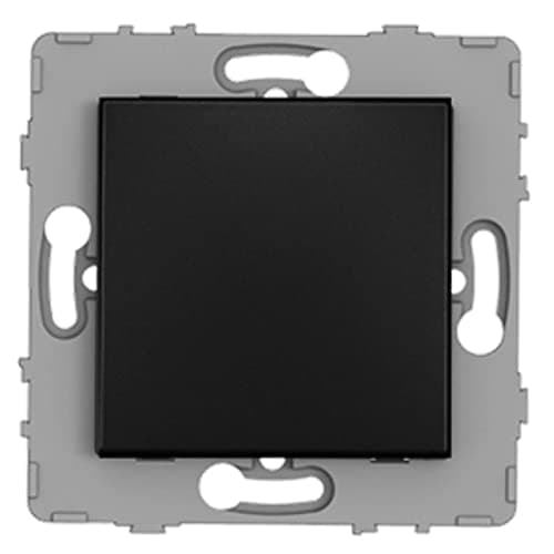 Zenitech Interrupteur va et Vient 10A encastrable - Métal Noir Brosé - Interrupteur Réversible pour Maison - 500V 2Poles