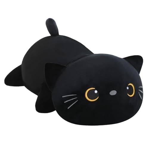 SQEQE Sloth Plush Weighted pour Anxiété, Jouet en Peluche Sloth Weighted pour Enfants et Adultes, Idéal como Sommeil et — Motif Chat Noir