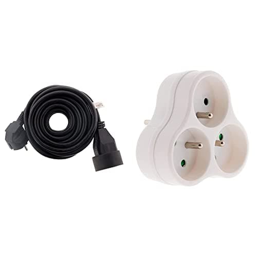 Zenitech Prolongateur 16A 2P+T HO5VV-F 3G1,5mm² Noir 5m Électrique Maison
| Prolongateur Zenitech Triplite 3X 16A Trian
