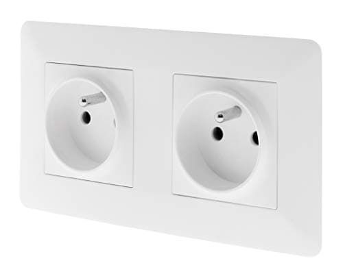 Prise double 16A Artoze - Blanc - Évènements - Maison