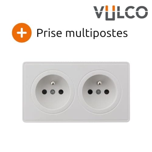 Zenitech Prise Double Saillie 2P+T 16A Blanc - Sûr & Conforme à la Norme CE