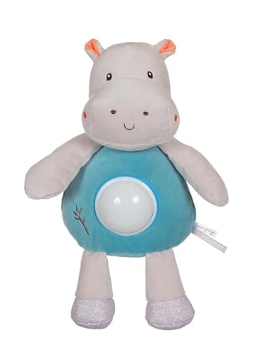 VEILLEUSE GIPSY TOYS CHAT PREMIER ÂGE’BAMBOO’GRIS ET ROSE 26CM — Hippopotame