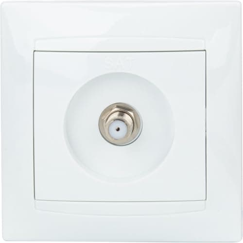 Zenitech Prise téléphonique encastrée mâle Ø7mm Type F - Blanc - Fonctionnelle pour maisons modernes - Éléments de décor