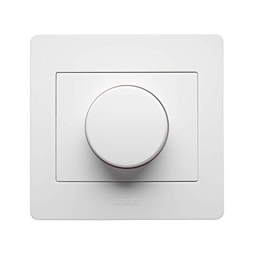 Variateur 2 Fils 739355 Debflex | Prise Mural Standard | Prise Extra Plate | Variateur Rotatif pour Eclairage LED | Inte