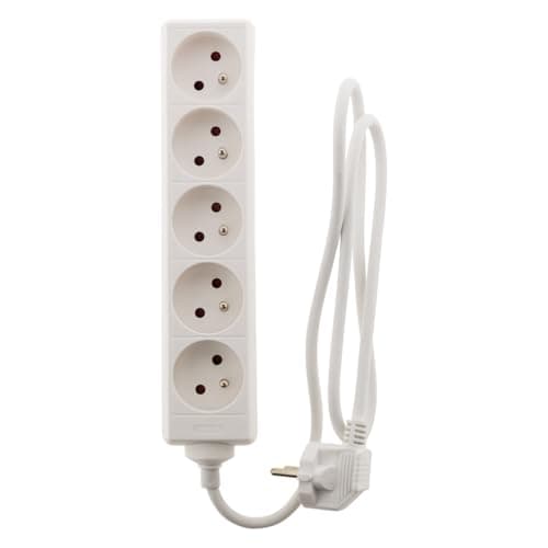 Titre SEO optimisé : Bloc multiprise Zenitech 5 prises 2P+T 16A blanc