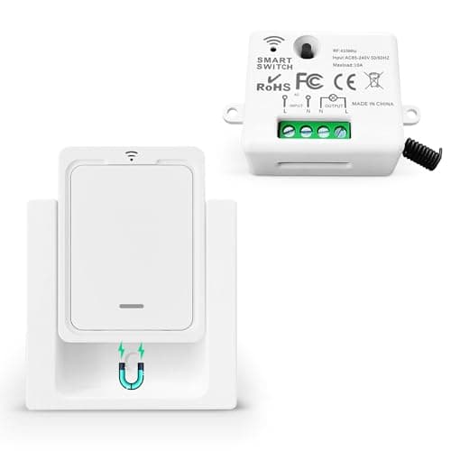 Tedeligo Interrupteur Sans Fil Va Et Vient 433 MHz Kit - Contrôle à Distance 150 Mètres - 2200 Watts (1 Emetteur 3 Récep — 1 interrupteur 1 récepteur