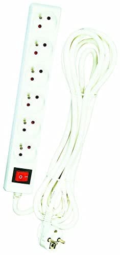 Zenitech DIO013043 Bloc alimentation Blanc 3 prises USB 2 ports 1,5 m — 6 prises 2P + T + Interrupteur
