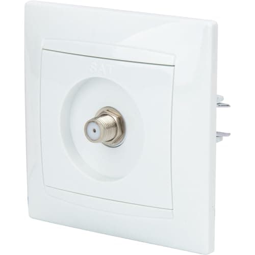 Zenitech Prise téléphonique encastrée mâle Ø7mm Type F - Blanc - Fonctionnelle pour maisons modernes - Éléments de décor