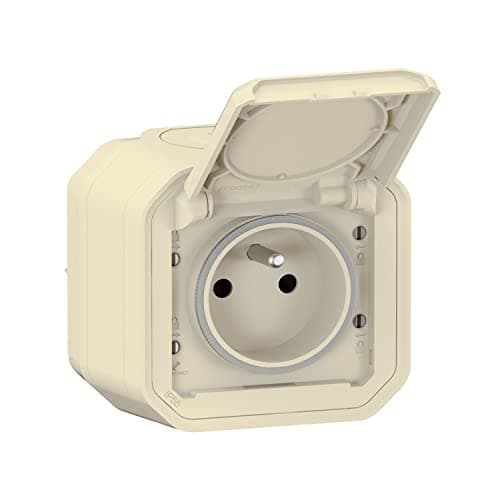Legrand - Prise étanche IP55 avec terre Plexo - Prise 2P+T 16A complète avec volet - Pour pose en apparent - Gris — Sable