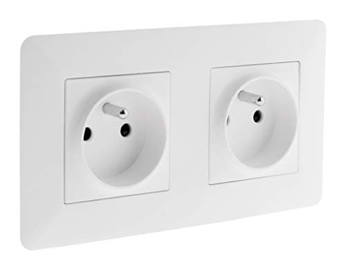 Prise double 16A Artoze - Blanc - Évènements - Maison