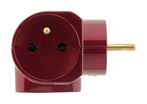 Multiprise Zenitech 4 prises latéales pour TV écran plat - Quadriplite - 2x16A + 2x6A - Bordeaux/pourpre
