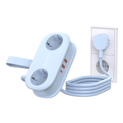 ORICO Multiprise d'Alimentation USB C 20W pour Bureau et Voyage Compatible avec les Téléphones 1,5m (AP3-Blanc) — Bleu