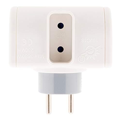 Zenitech Multiprise 3 prises rotatives à 180° - 2x16A + 1x6A - Triplite - Blanc