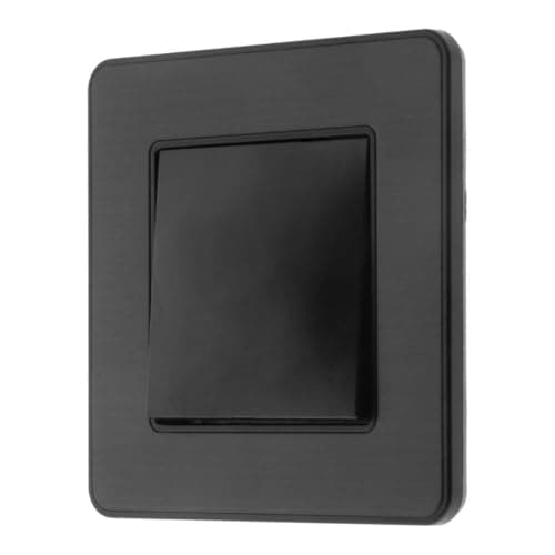 Zenitech Interrupteur complet va et vient 10A Noir brossé Métal Électrique Maison Kouro