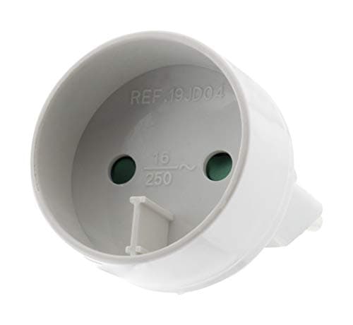 Transformateur électrique Zenitech 6A à 16A terre - Blanc - Adaptateur prise mâle vers femelle