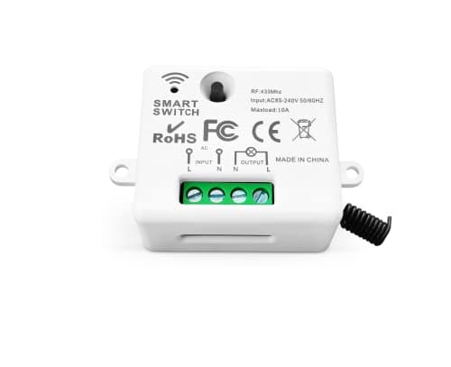 Tedeligo Interrupteur Sans Fil Va Et Vient 433 MHz Kit - Contrôle à Distance 150 Mètres - 2200 Watts (1 Emetteur 3 Récep — Seul 1 récepteur
