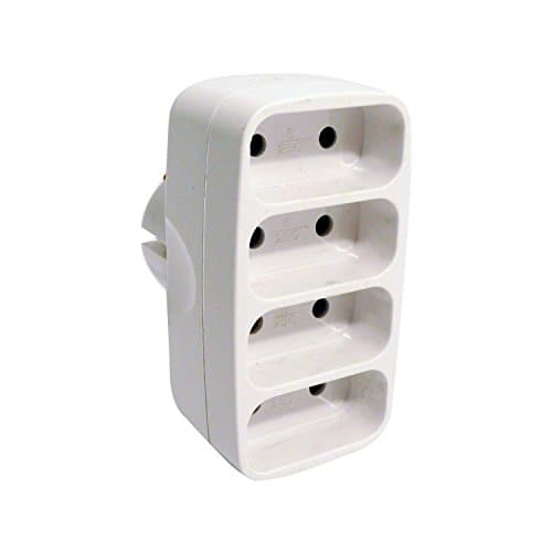 Zenitech multiprise quadriplite 6A façade pour extérieur - Blanc sécuritaire et pratique - Modèle MQ64B