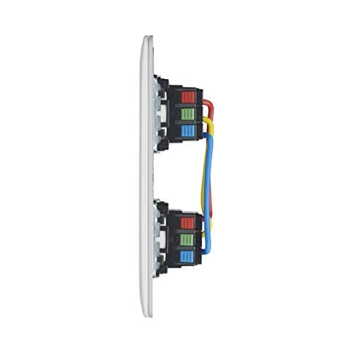 Prise Murale sans Fil Universelle 16A 2P+T Double Prise Prewired - Installation Facile pour Maison, Blanc Brillant