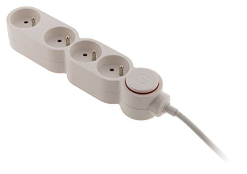 Bloc Home 4 prises 16A 2P+T - Blanc - Protection parafoudre