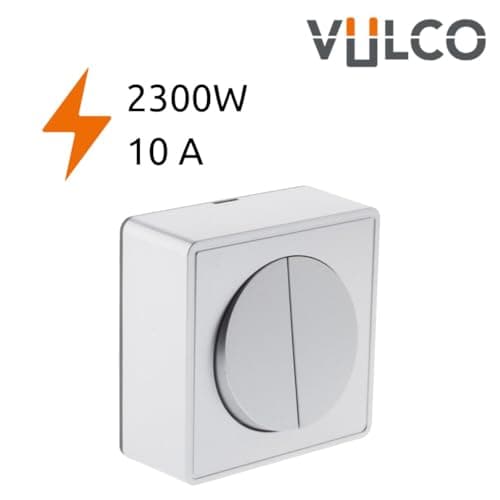 Interrupteur Double Complet va et Vient 10A en saillie Silver Vulco - Éléments essentiels pour la maison - Cuisine - Séc